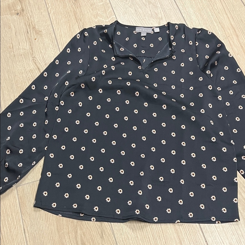 Ted Baker black Floral Blouse daisy print